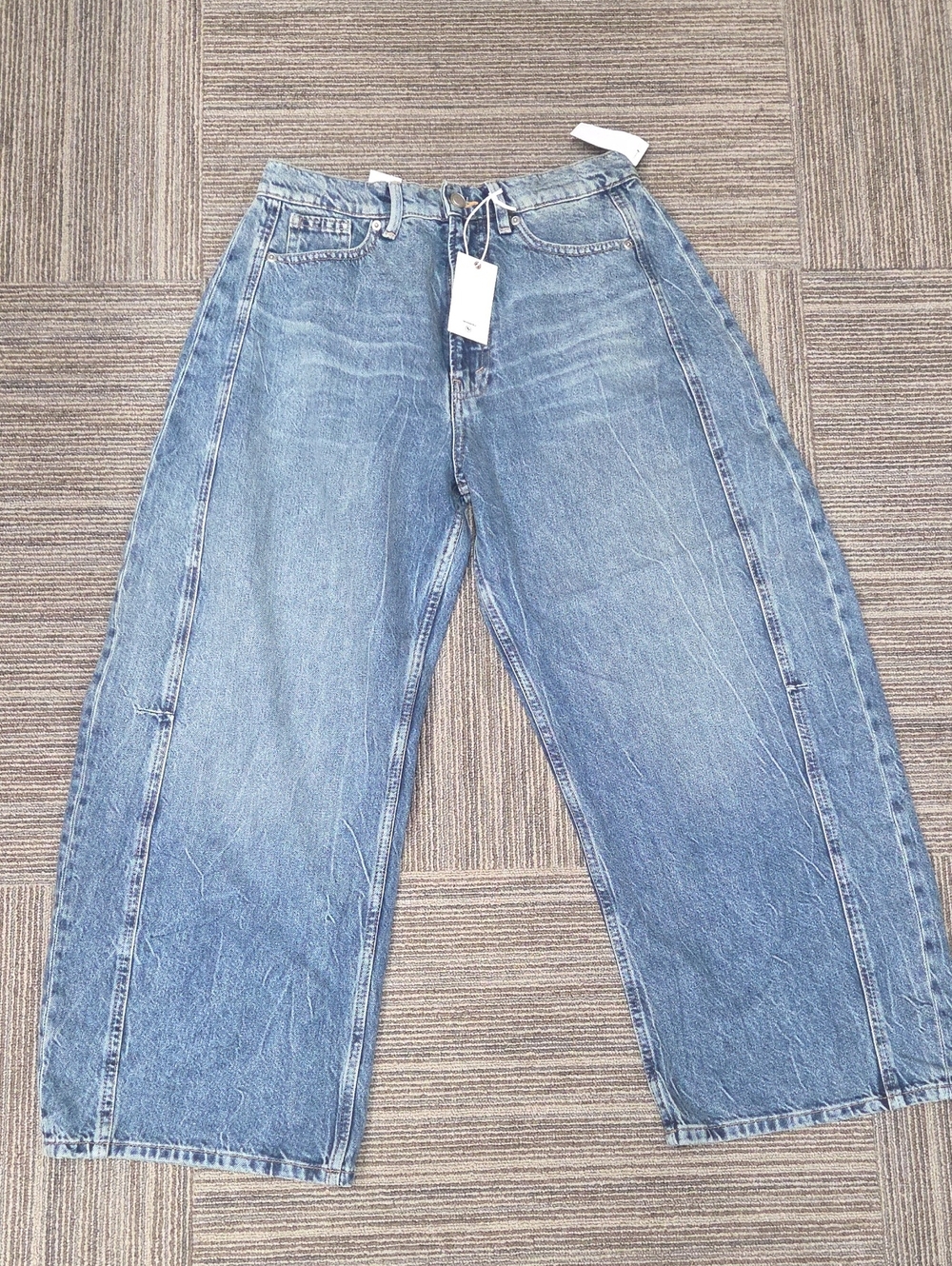 Good American Extreme Barrel Light Blue Wide-Leg Denim Jeans